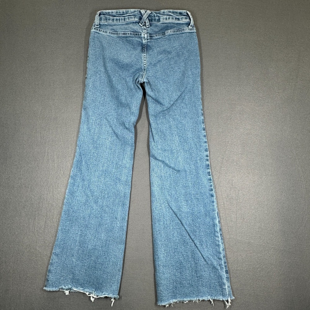 PacSun Jeans Womens 25 Blue Denim Stretch Low Rise Cargo Flare Comfort Classic - Picture 2 of 9